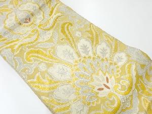アンティーク　抽象草花模様織出し袋帯（材料）